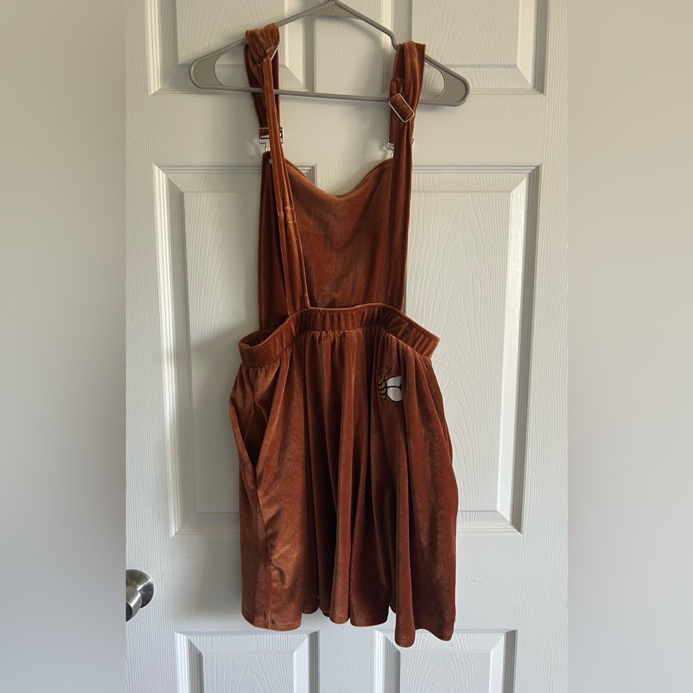 Disney Winnie the Pooh Brown Corduroy Overall Dress - Picture 4 of 5